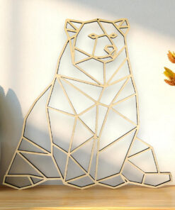 Holzdeko „Braunbär“ – Wandbild oder Aufsteller im Low-Poly-Stil