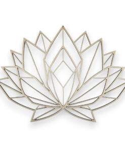 Alternative view of Holzdeko „Lotusblume“ – Wandbild oder Aufsteller im Low-Poly-Stil