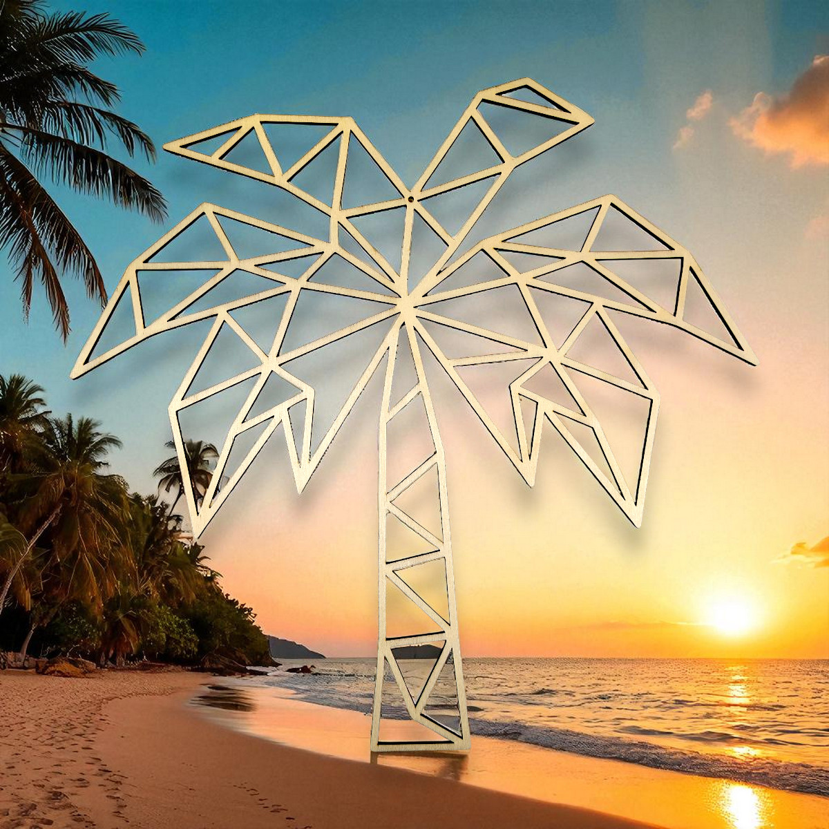 holz-wanddeko-palme-low-poly-38x37 Holz-Wanddeko Palme im modernen Low-Poly-Stil, geometrisches Design, 38 × 37 cm, dekoratives Wandobjekt für Wohnzimmer, Schlafzimmer oder Büro