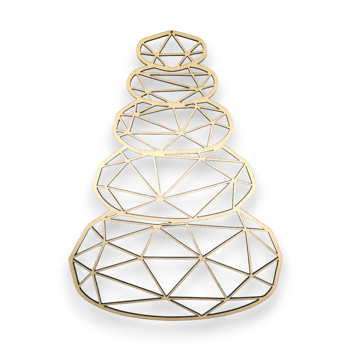 Holz-Wanddeko Zen-Steine im Low-Poly-Stil, 28×38 cm, lasergeschnitten aus Pappelholz mit dunklen Schnittkanten